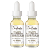 SheaMoisture Coconut Oil for Face - Daily Hydration Overnight Face Oil with Coconut Milk & Acacia Senegal, Argan Oil for Skin, Organic Shea Butter, Hydrating, Vitamin E, 1 Oz (Pack of 2)