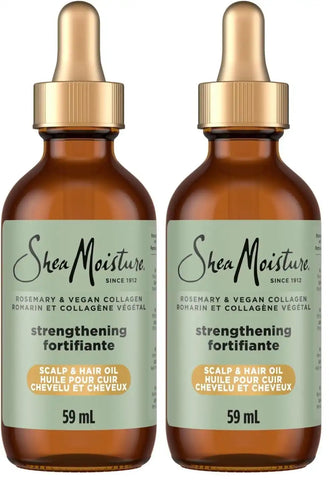 SheaMoisture Strengthening Scalp & Oil Rosemary & Vegan Collagen To Protect The Scalp And Strengthen Hair ScalpBoost Technology For A Cooling Sensation With ScalpBoost Technology 2 Fl Oz,(Pack of 2)