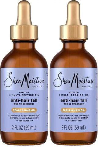 SheaMoisture Scalp & Hair Oil, Anti-Hair Fall for Healthy Looking and Moisturized Scalp, with Biotin & Multi-Peptide ScalpBoost Technology, 2 oz,(Pack of 2)