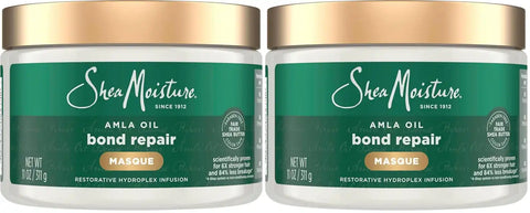 SheaMoisture Bond Repair Masque Amla Oil Deeply Moisturizes and Visibly Repairs Damage with Hydroplex Technology and Amla Oil for Stronger Hair with Restorative HydroPlex Infusion 11 oz,(Pack of 2)