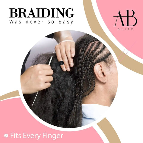 Royalty Headwear The Braid Aid Adjustable Finger Tool - Stitch Braiding Tool, Lightweight Hair Separating Comb - Great for Any Hair Type - Pack of 4