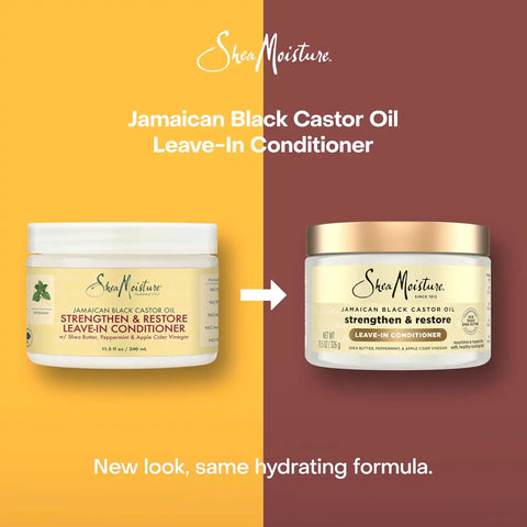 Shea Moisture Jamaican Black Castor Oil Leave In Conditioner 100% Pure Jamaican Black Castor Oil For Damaged Hair to Soften and Detangle Hair 11.5 oz (Pack of 12)