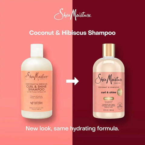 Shea Moisture Shampoo Curl and Shine for Curly Hair Coconut and Hibiscus Paraben Free Shampoo 13 oz