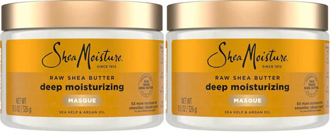 SheaMoisture Raw Shea Butter Deep Moisturizing Hair Masque for Curly Hair Raw Shea Butter Deep Conditioner to Moisturize and Renew-Hair 11.5 oz,(Pack of 2)