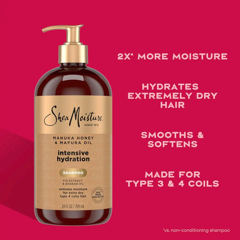 Shea Moisture Manuka Honey & Mafura Oil Shampoo Intensive Hydration 24oz