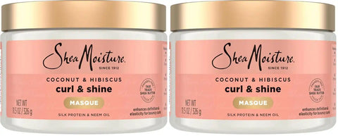 SheaMoisture Hair Mask Coconut & Hibiscus for Dry Curls Hair Mask with Shea Butter 11.5 oz, (Pack of 2)