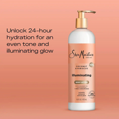 Shea Moisture Illuminating Body Lotion Coconut & Hibiscus 16oz