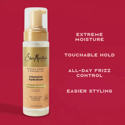 Shea Moisture Manuka Honey & Mafura Oil Wrap & Set Mousse 7.5oz