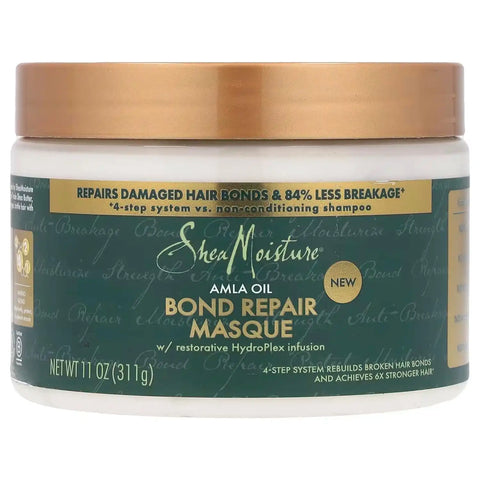 SheaMoisture Bond Repair Masque Amla Oil Deeply Moisturizes and Visibly Repairs Damage with Hydroplex Technology and Amla Oil for Stronger Hair with Restorative HydroPlex Infusion 11 oz,(Pack of 2)
