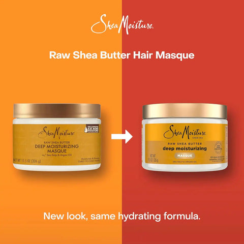 SheaMoisture Raw Shea Butter Deep Moisturizing Hair Masque for Curly Hair Raw Shea Butter Deep Conditioner to Moisturize and Renew-Hair 11.5 oz,(Pack of 2)