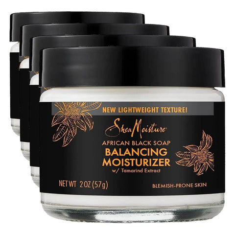 SheaMoisture Balancing Moisturizer for Dry Skin African Black Soap with Shea Butter 2 oz (Pack of 4)