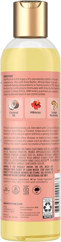 Shea Moisture Coconut & Hibiscus Massage Oil and Body Oil for Dry Skin, Bath Oil with Coconut Oil and Vitamin E Oil for Skin, 8 oz