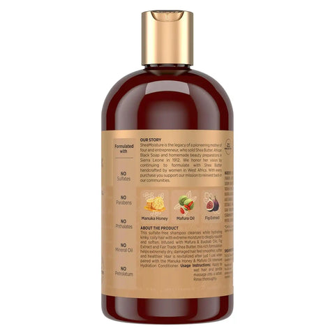 Shea Moisture Intensive Hydration Shampoo Manuka Honey and Mafura Oil for Dry, Damaged Hair Sulfate-Free 13 oz (Pack of 4)