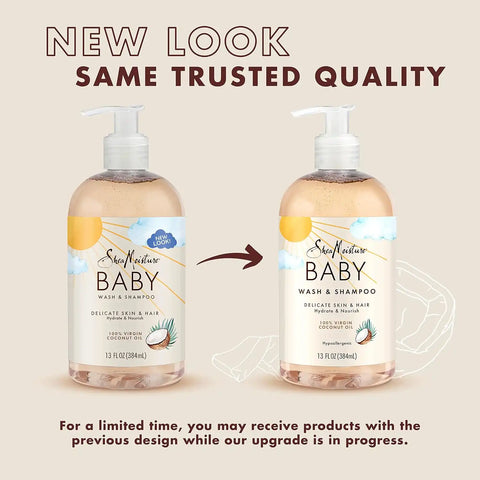 SheaMoisture Baby Wash and Shampoo for Baby Skin 100% Virgin Coconut Oil Cruelty Free Skin Care 13 oz