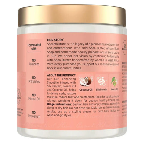Shea Moisture Curl Enhancing Smoothie Hair Cream for Thick, Curly Hair Coconut and Hibiscus Sulfate Free and Paraben Free Curl Cream 20 oz