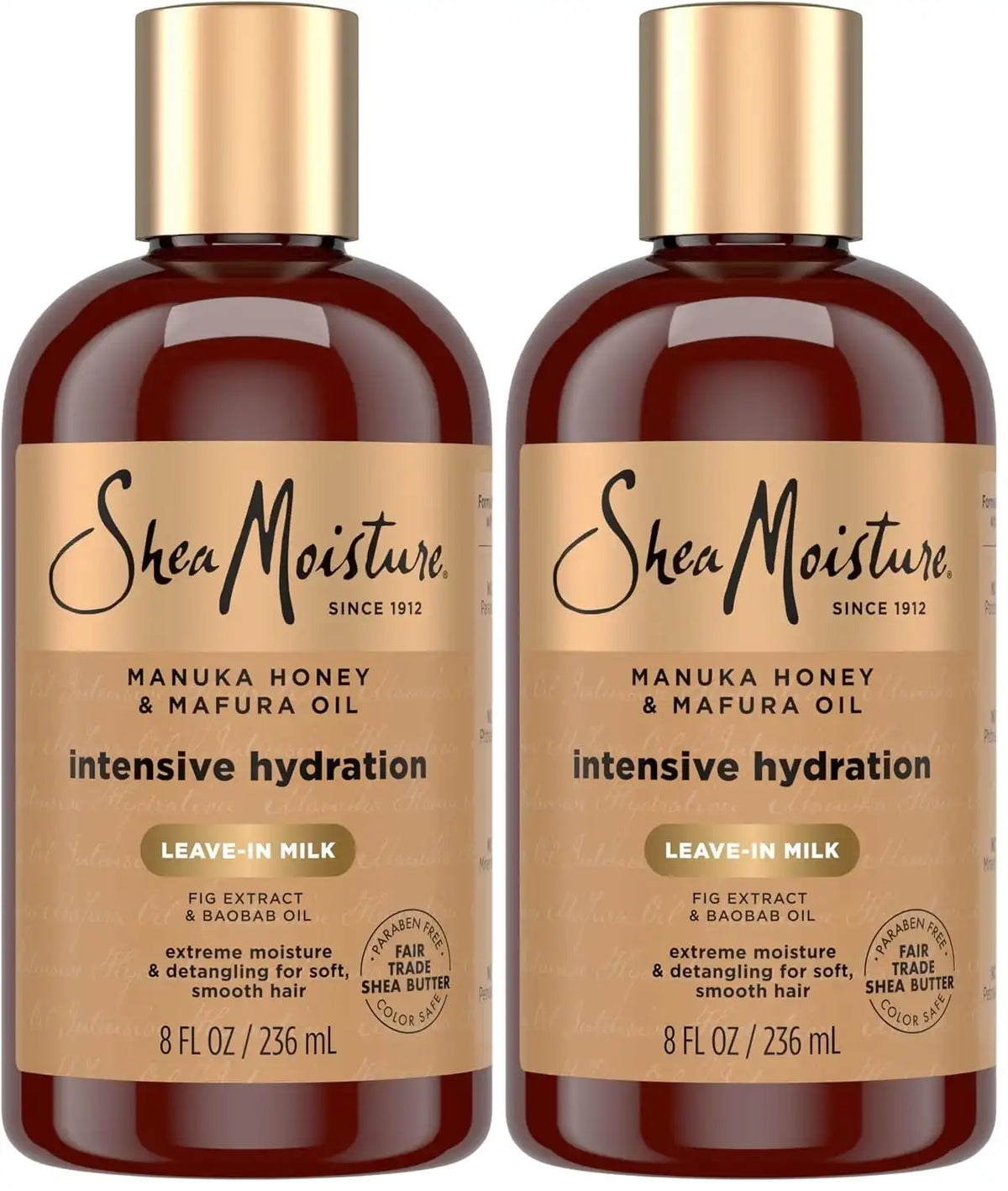 SheaMoisture Hydration Hair Milk Manuka Honey and Mafura Oil for Dry Hair to Hydrate and Style-Hair 8 oz,(Pack of 2)