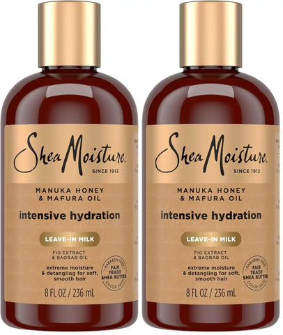 SheaMoisture Hydration Hair Milk Manuka Honey and Mafura Oil for Dry Hair to Hydrate and Style-Hair 8 oz,(Pack of 2)