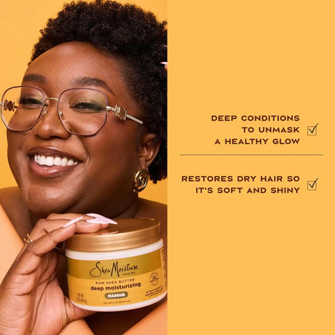 SheaMoisture Raw Shea Butter Deep Moisturizing Hair Masque for Curly Hair Raw Shea Butter Deep Conditioner to Moisturize and Renew-Hair 11.5 oz,(Pack of 2)