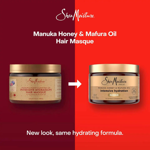 Shea Moisture Intensive Hydration Hair Masque Manuka Honey & Mafura Oil For Dry, Damaged Hair Deep Conditioning Hair Treatment 11.5 oz