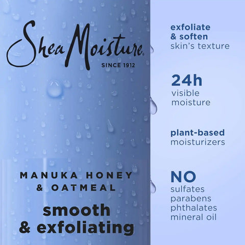 Shea Moisture Manuka Honey Oatmeal Body Wash Smooth & Exfoliating 18 oz