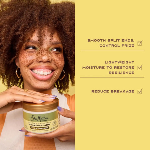 Shea Moisture Jamaican Black Castor Oil Leave In Conditioner 100% Pure Jamaican Black Castor Oil For Damaged Hair to Soften and Detangle Hair 11.5 oz (Pack of 12)