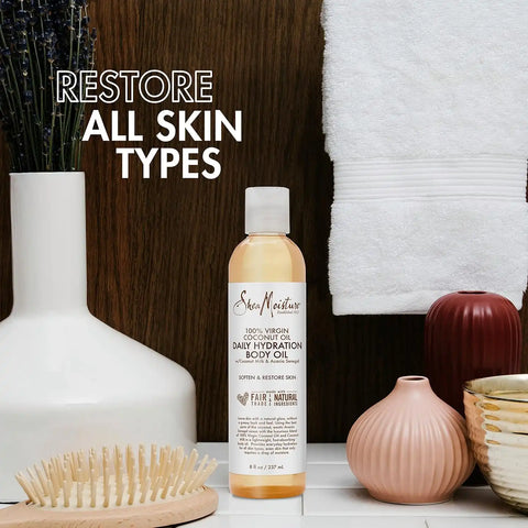 Shea Moisture Daily Hydration Body Oil Virgin Coconut Oil For Dry Skin Paraben Free 8 oz